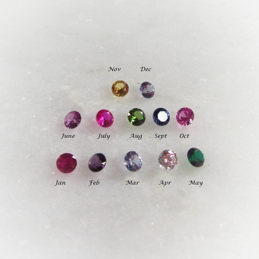 Nose Stud Birthstone 2mm Faceted Gemstone Choose Your Style and Metal
