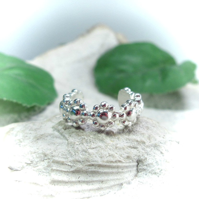 Ear Cuff Sunny Flowers - No Pierce, Choose Your Size, Men & Women