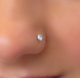 Nose Stud 3mm Gemstone 14k Gold Choose Your Style and Metal