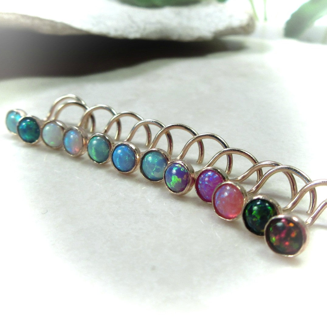 Nose Stud 4mm Fire Opal Choose Your Style and Metal