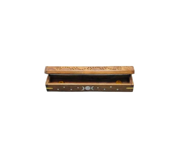 Flip Top Triple Moon Incense Holder 12"