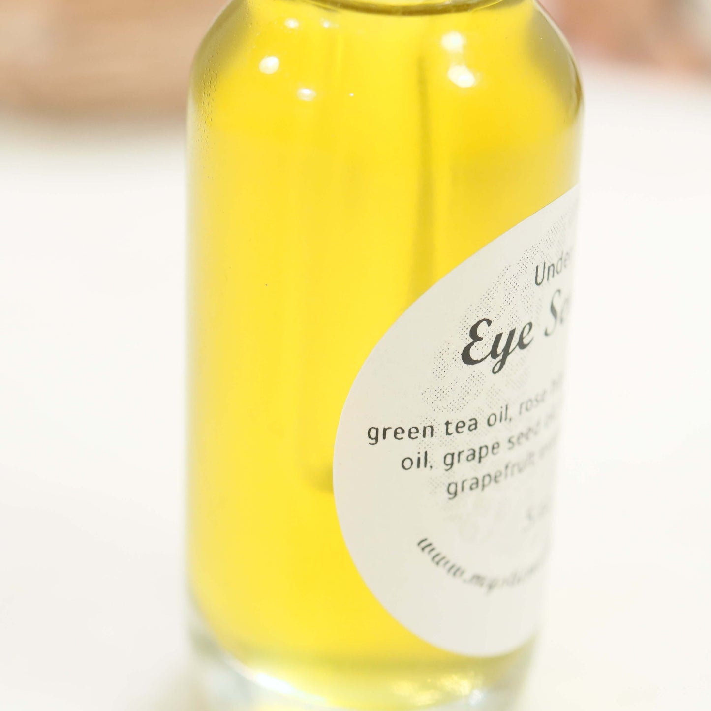 close up shot of under eye serum