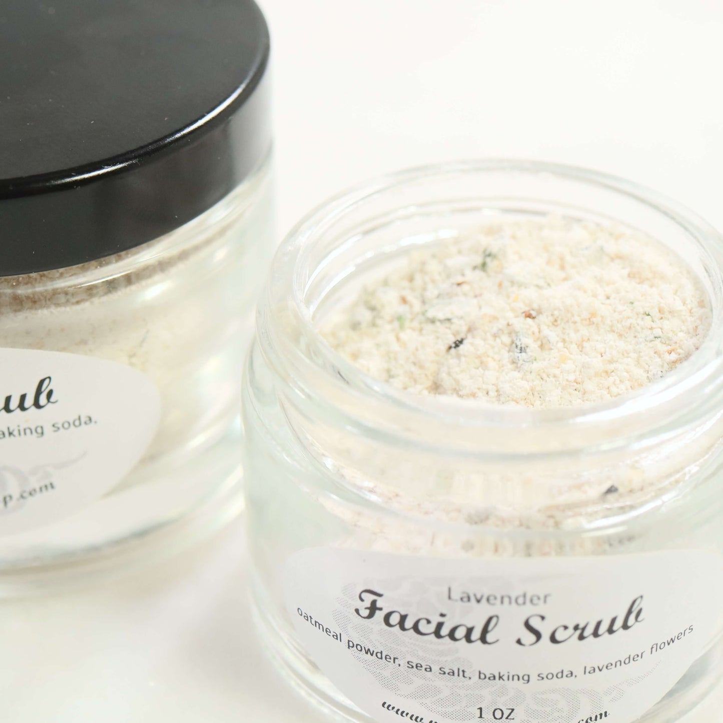 Lavender facial scrub open jar