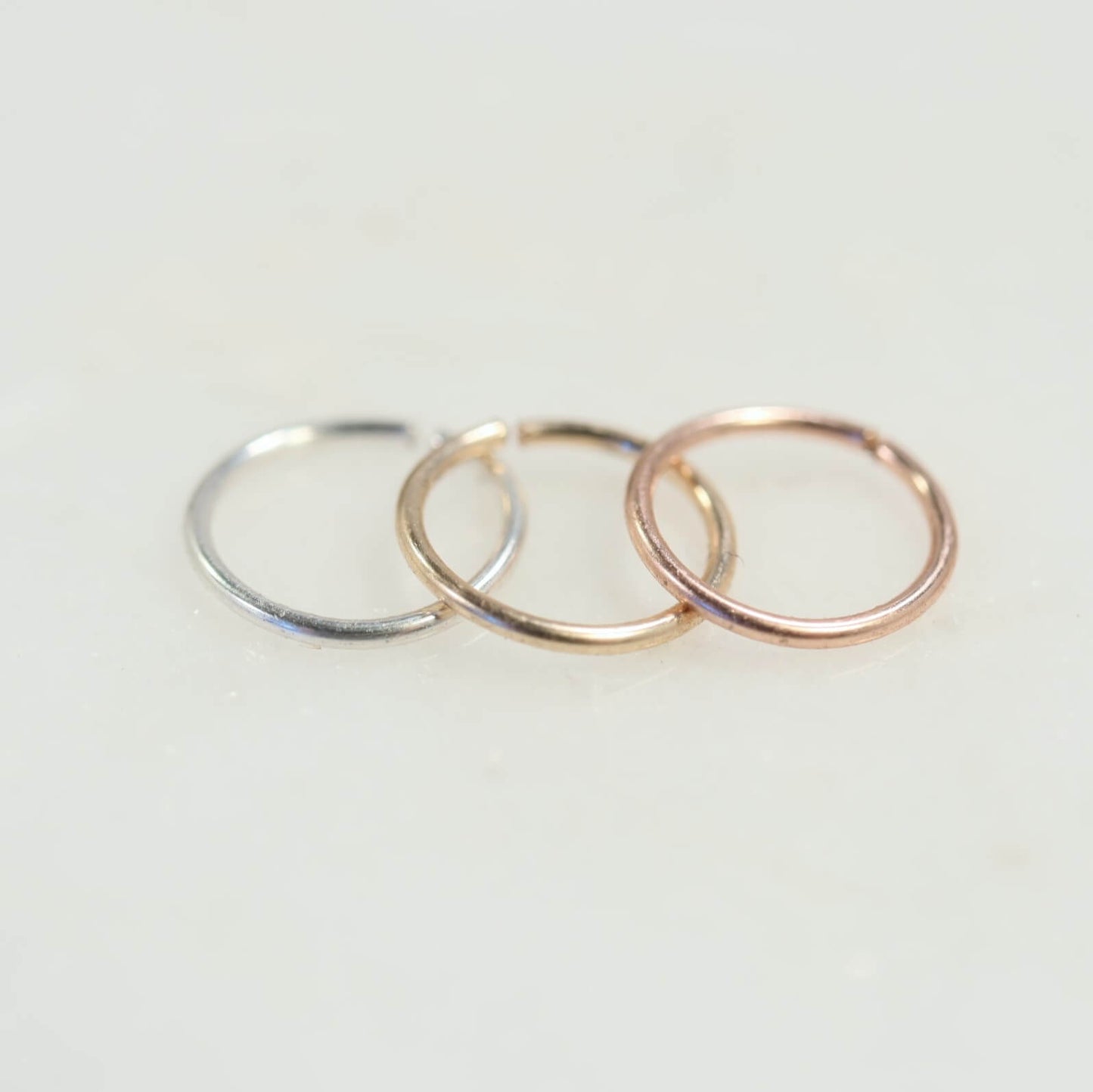 Tiny Tragus Hoop Plain Endless - Choose Your Metal and Gauge