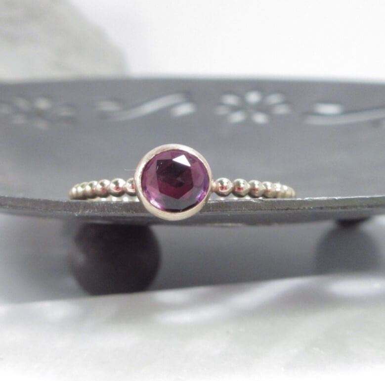 5mm amethyst bead ring