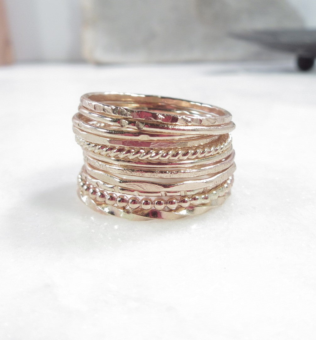 gemstone stacking rings example