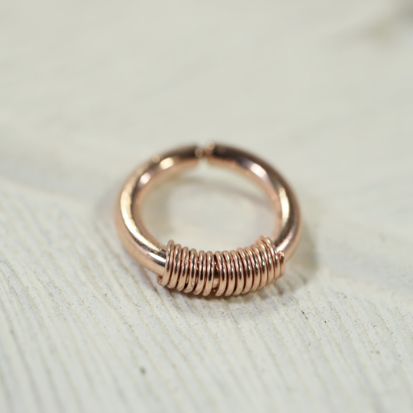 Wrapped Septum Ring 16 Gauge Choose Your Metal & Diameter