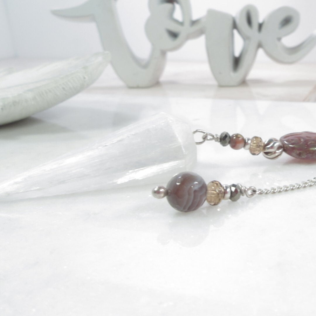 Pendulum Selenite Sterling Silver