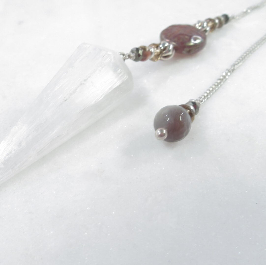 Pendulum Selenite Sterling Silver