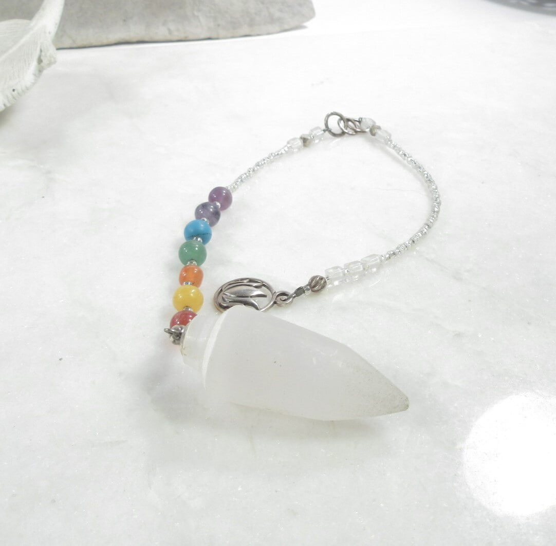 Pendulum Chakra Selenite Lotus