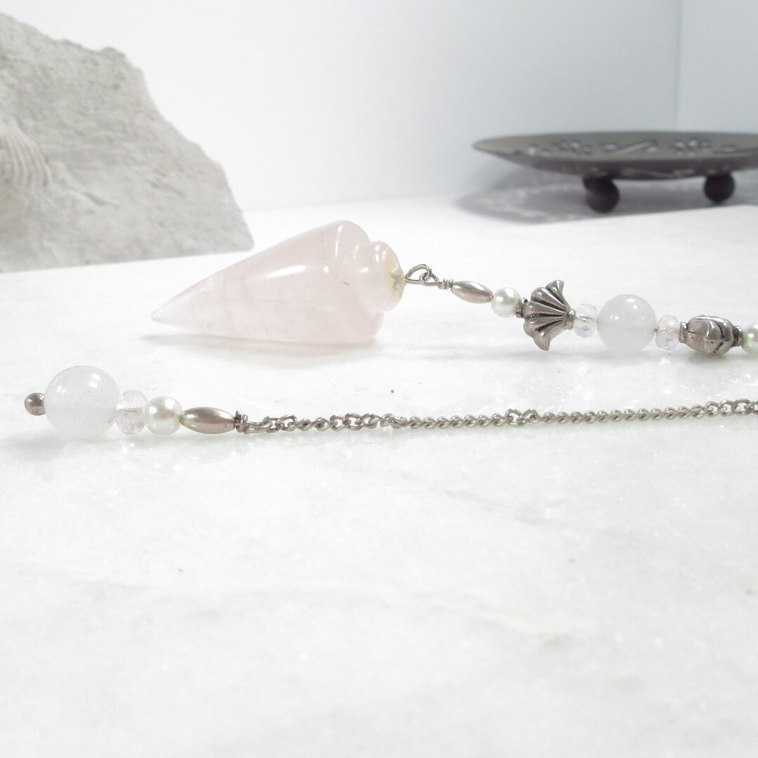 Pendulum Rose Quartz Sterling Silver Chain