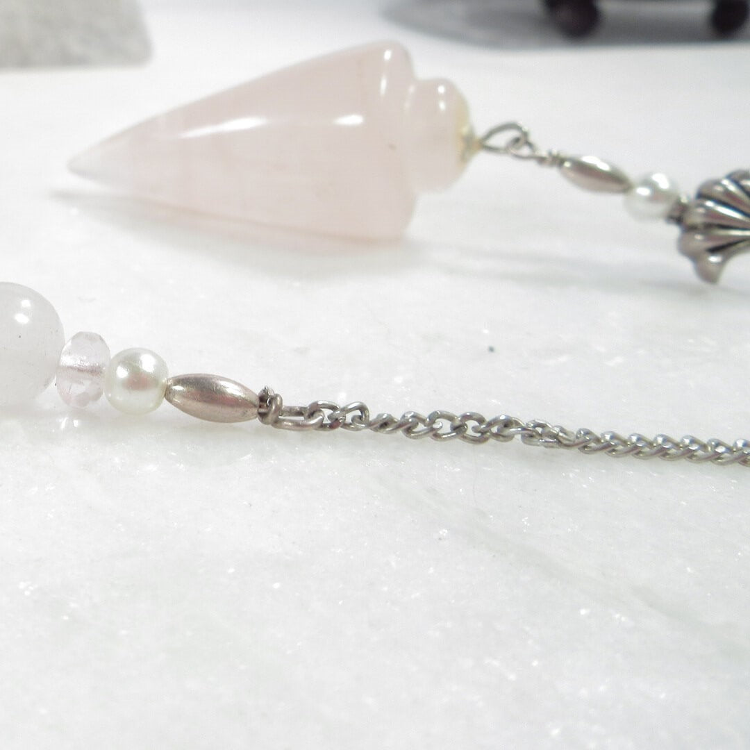 Pendulum Rose Quartz Sterling Silver Chain