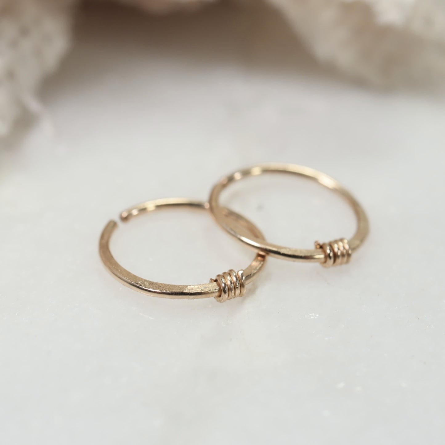 gold hamm & wrapped hoop earrings