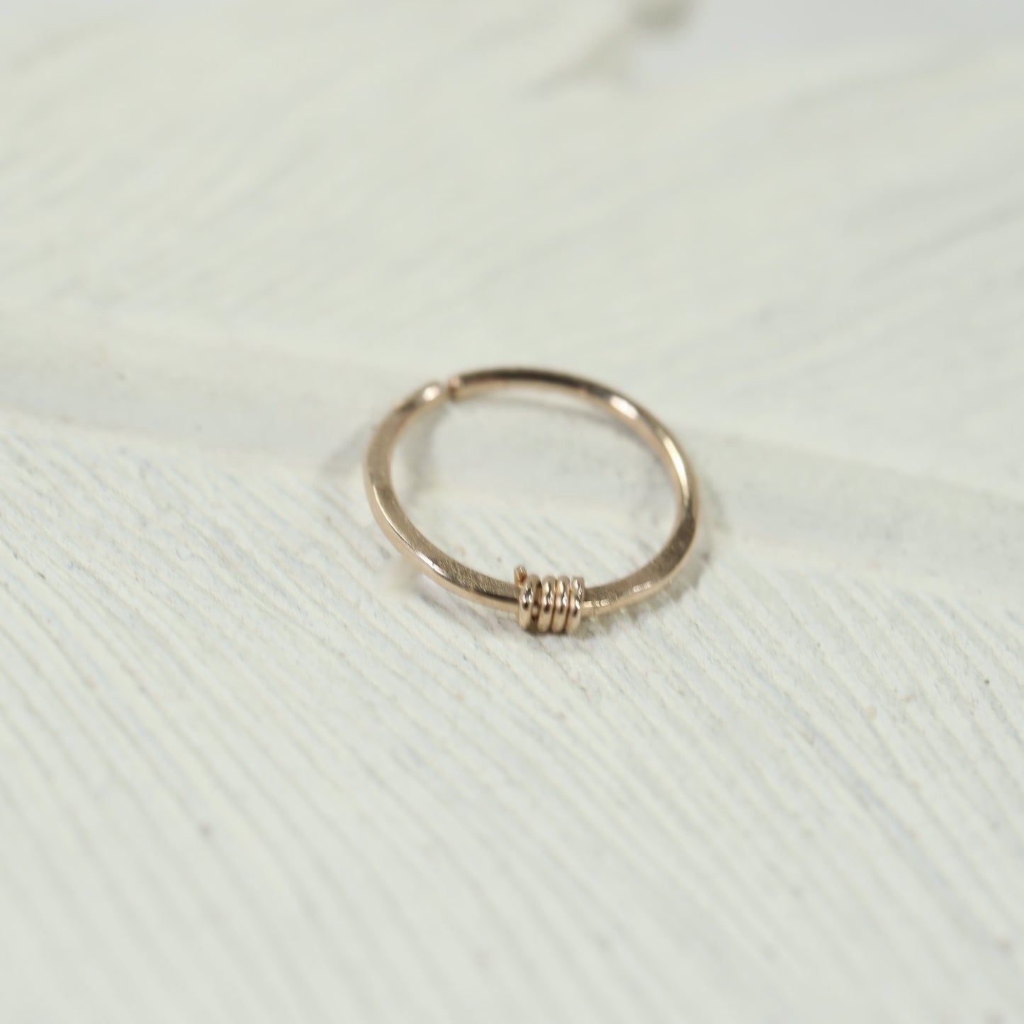 gold hammered & wrapped nose ring