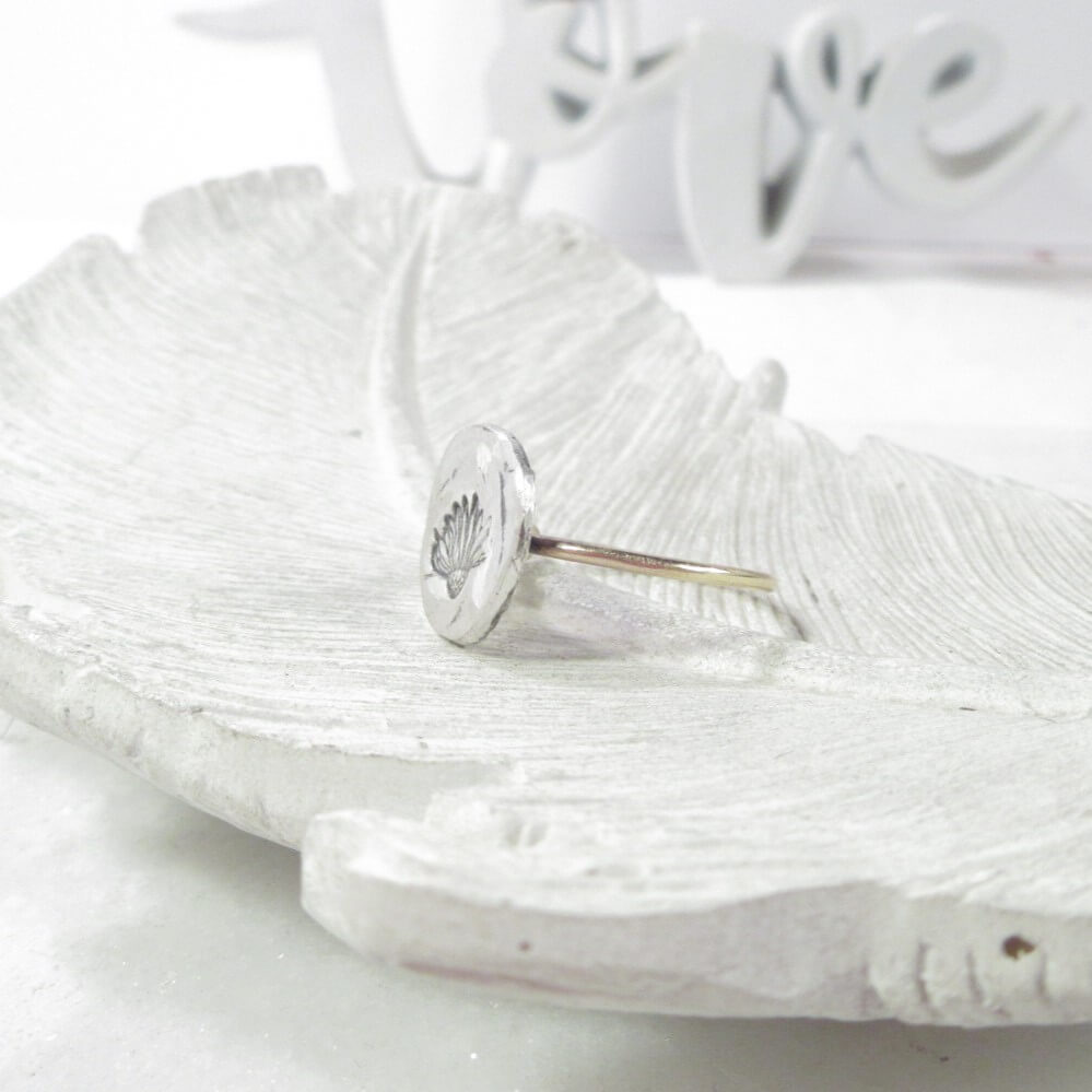 Nugget Stacking Ring Echinacea Ring- Mixed Metals Choose Your Band