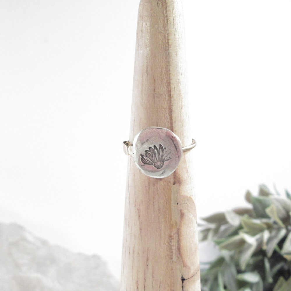 Nugget Stacking Ring Echinacea Ring- Mixed Metals Choose Your Band