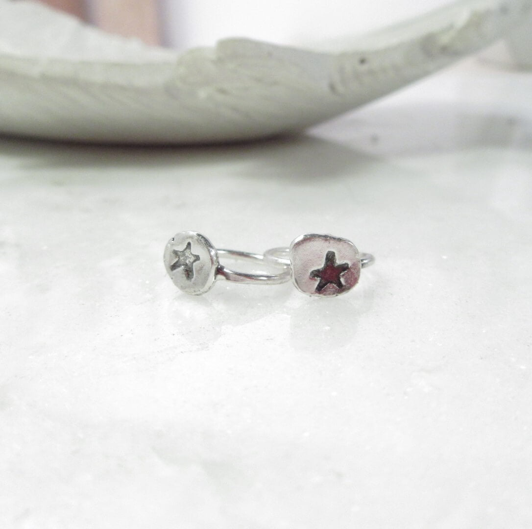 Tiny Hoop Earring Star Endless - Choose Your Diameter, Gauge, Metal