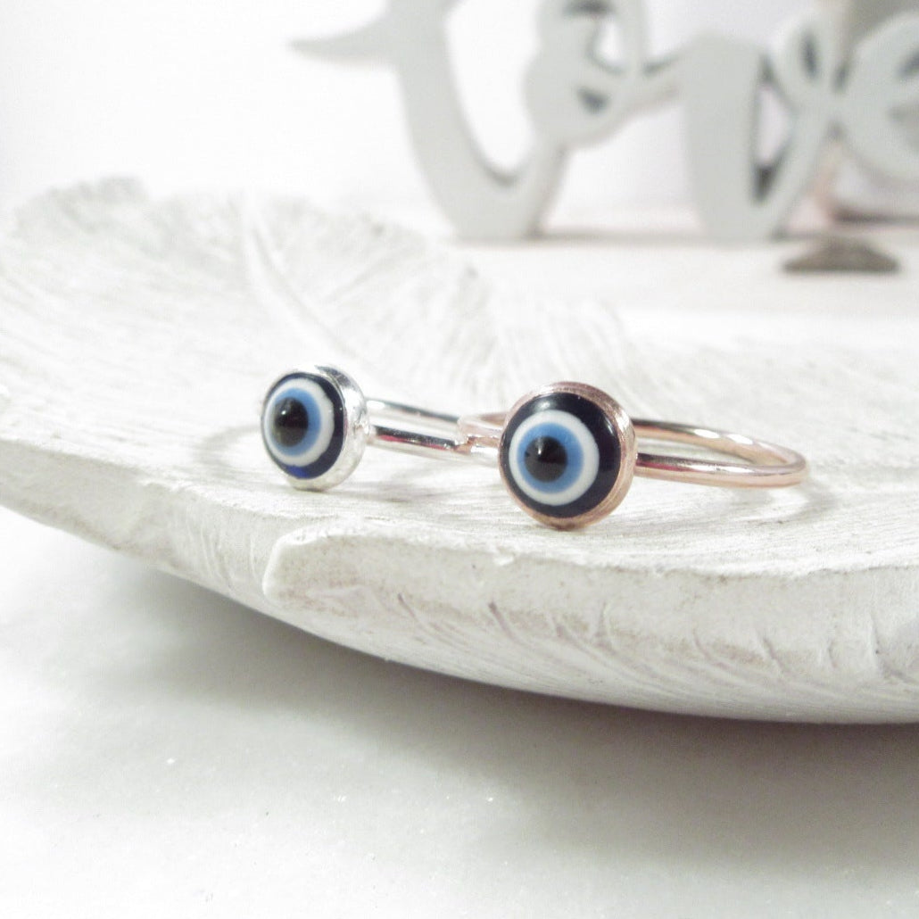 evil eye ring in your choice of metals