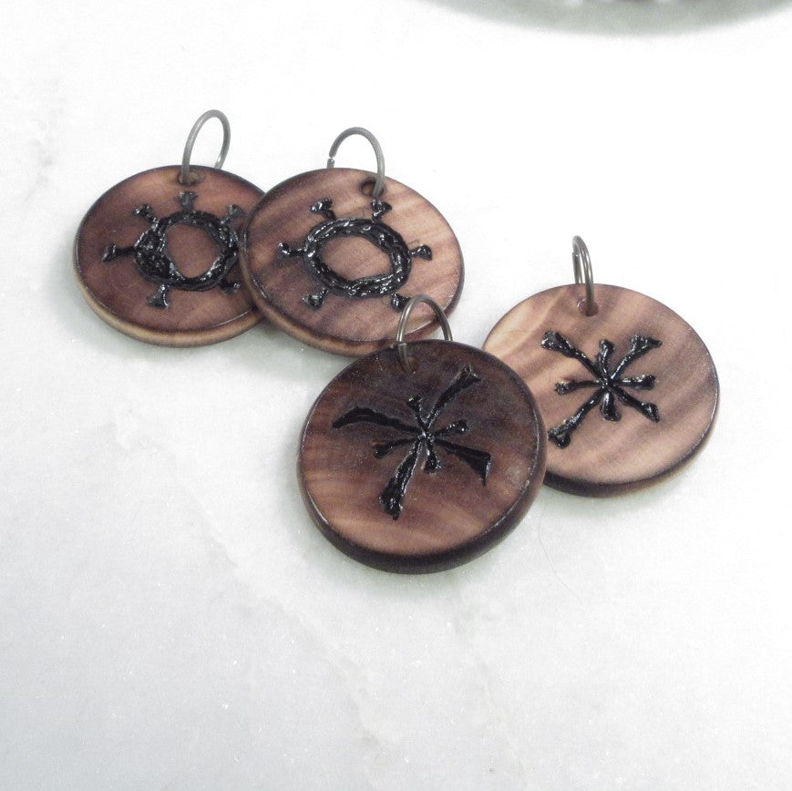 Tribal Wood Symbols Earrings For Men & Women 16 Gauge