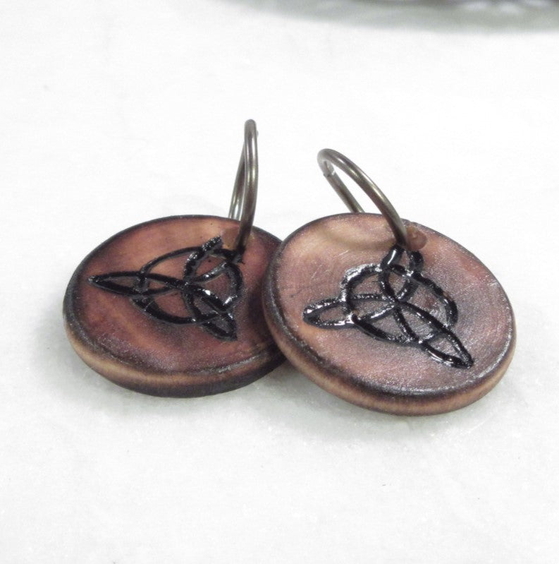 Tribal Wood Symbols Earrings For Men & Women 16 Gauge