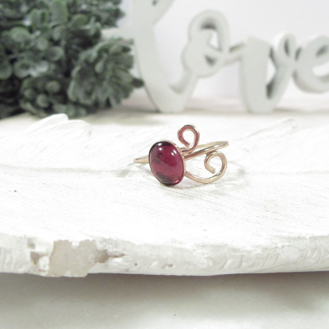 Ring Garnet Gemstone Choose Your Metal and Size