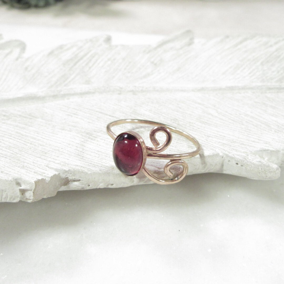Ring Garnet Gemstone Choose Your Metal and Size