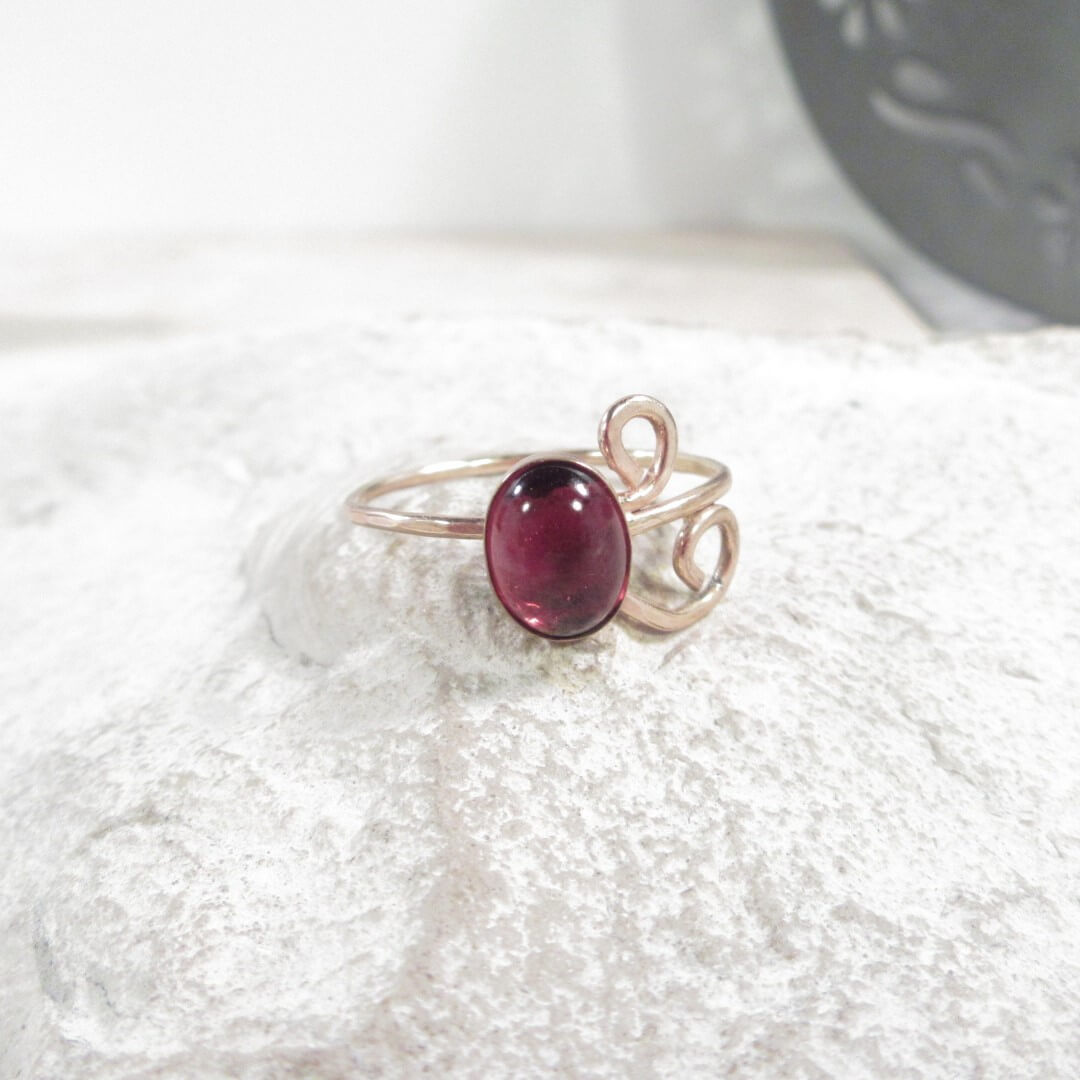 Ring Garnet Gemstone Choose Your Metal and Size