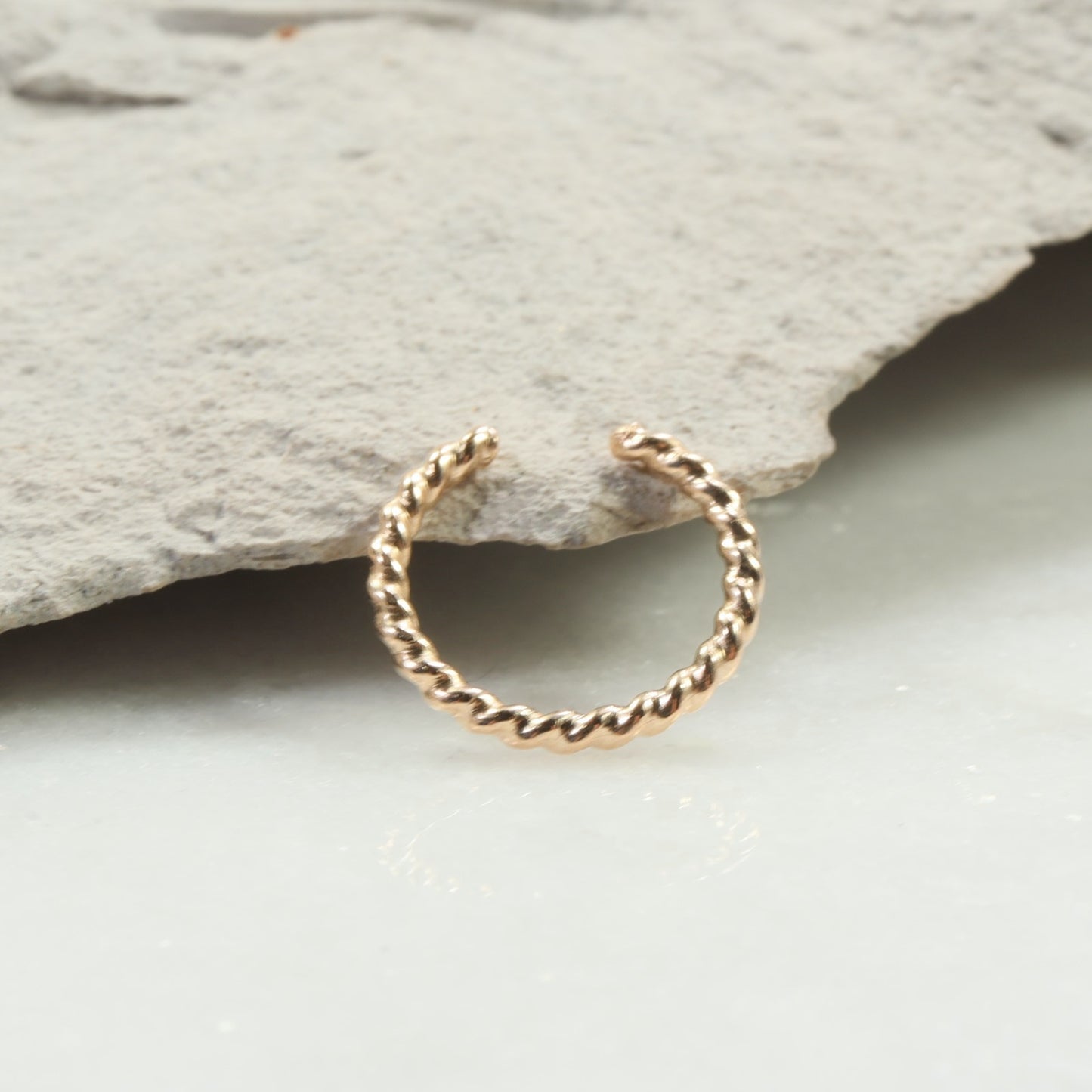 Ear Cuff Dot Twist - No Pierce, Choose Your Size, Choose Your Metal, Men & Women