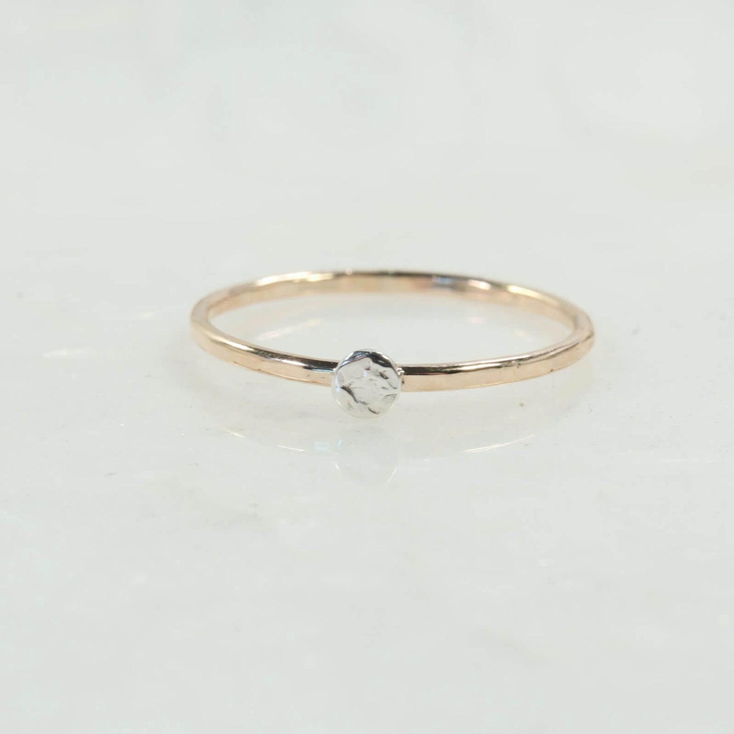 gold hammered dot ring