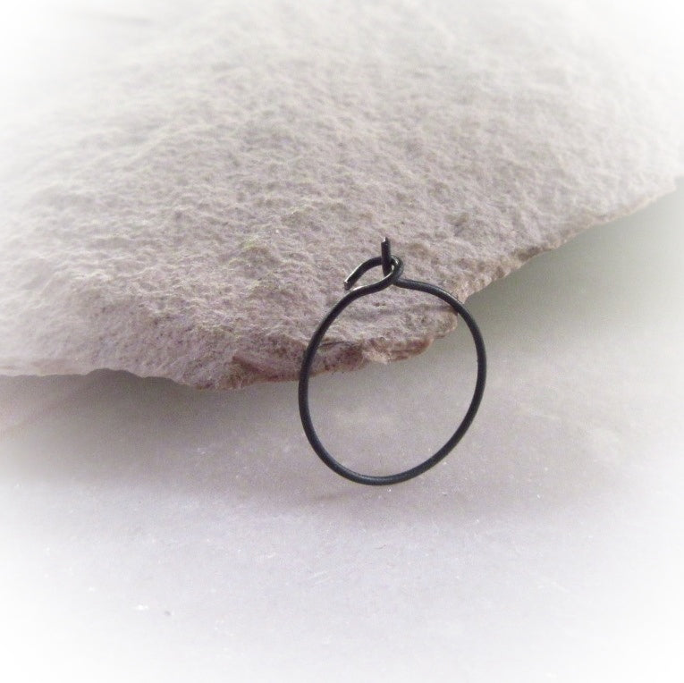 Thin Nose Ring with Hook 24g - Choose Your Metal, Choose Your Size