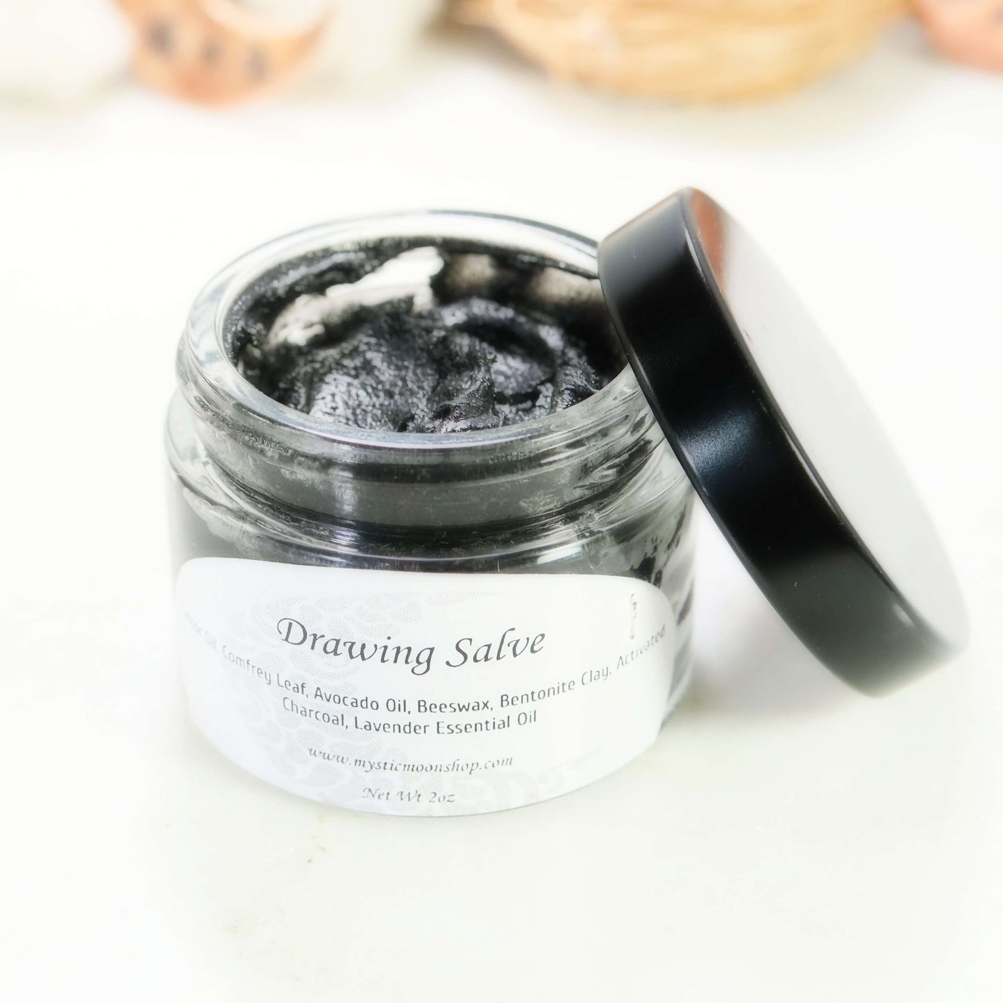 Open Jar Black Jar on white background