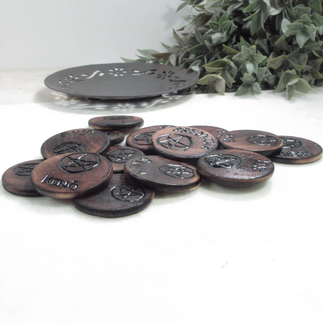 Minor Arcana Pentacles Rune Set - Rounds Only