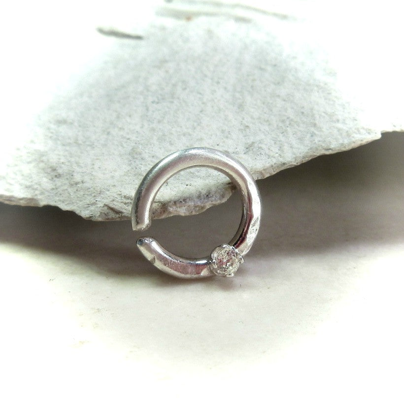 Birthstone Septum Ring 16 Gauge Choose Your Stone, Metal & Diameter