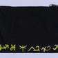 spiritual symbols on a black cancas bag and white background