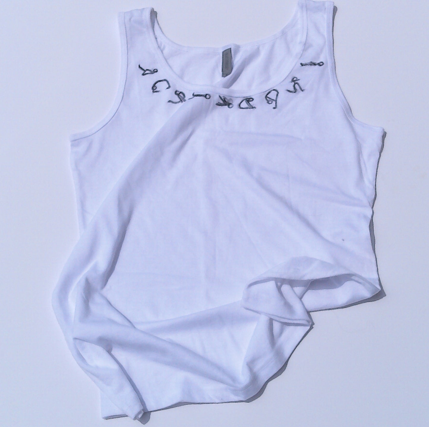 yoga poses tank top white 