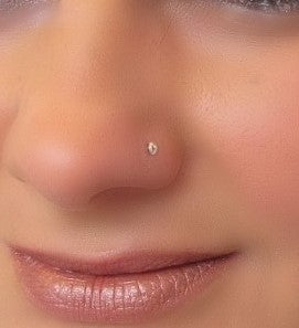 model wearing domed nose stud