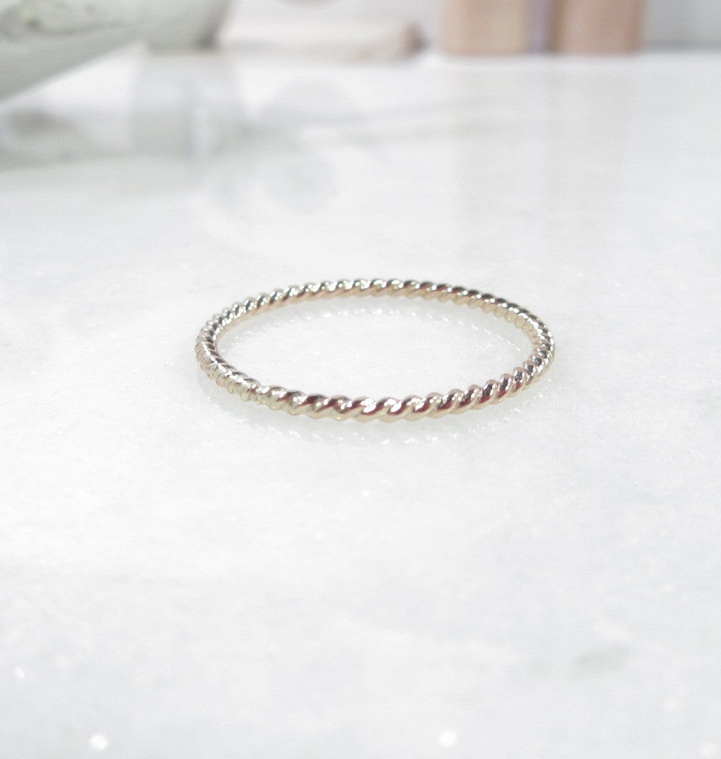 gold dot twist ring