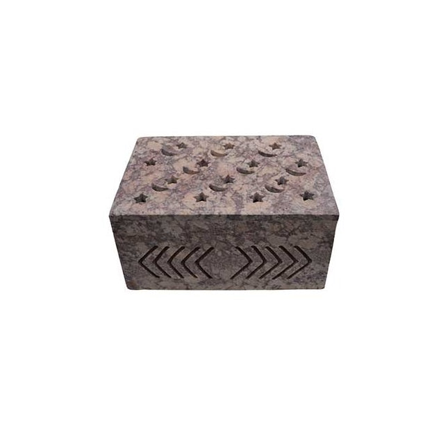 Moon & Star Soapstone Box 4x6x3