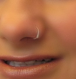 model wearing flat nose ring