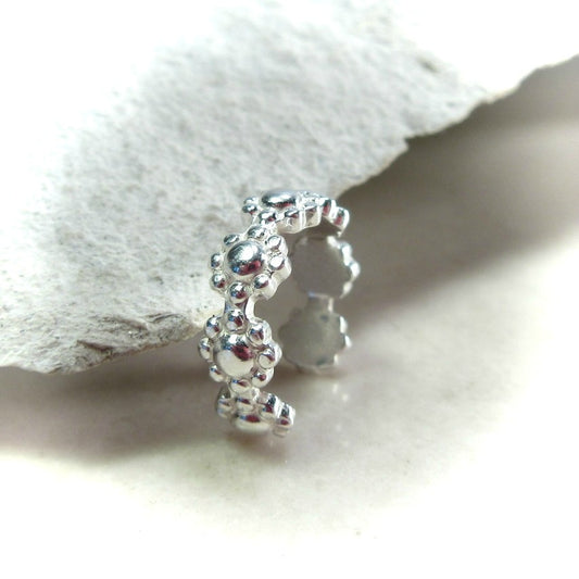 Ear Cuff Sunny Flowers - No Pierce, Choose Your Size, Men & Women