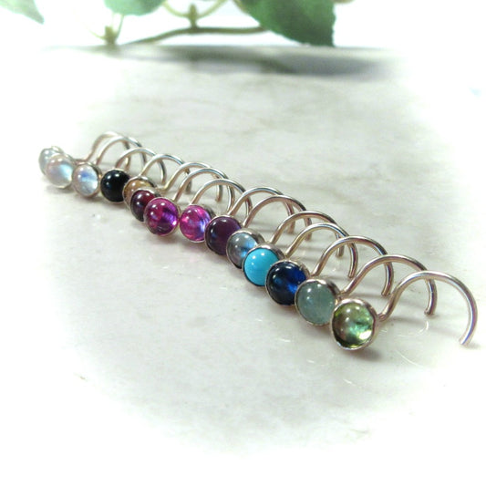Nose Stud 3mm Gemstone 14k Gold Choose Your Style and Metal