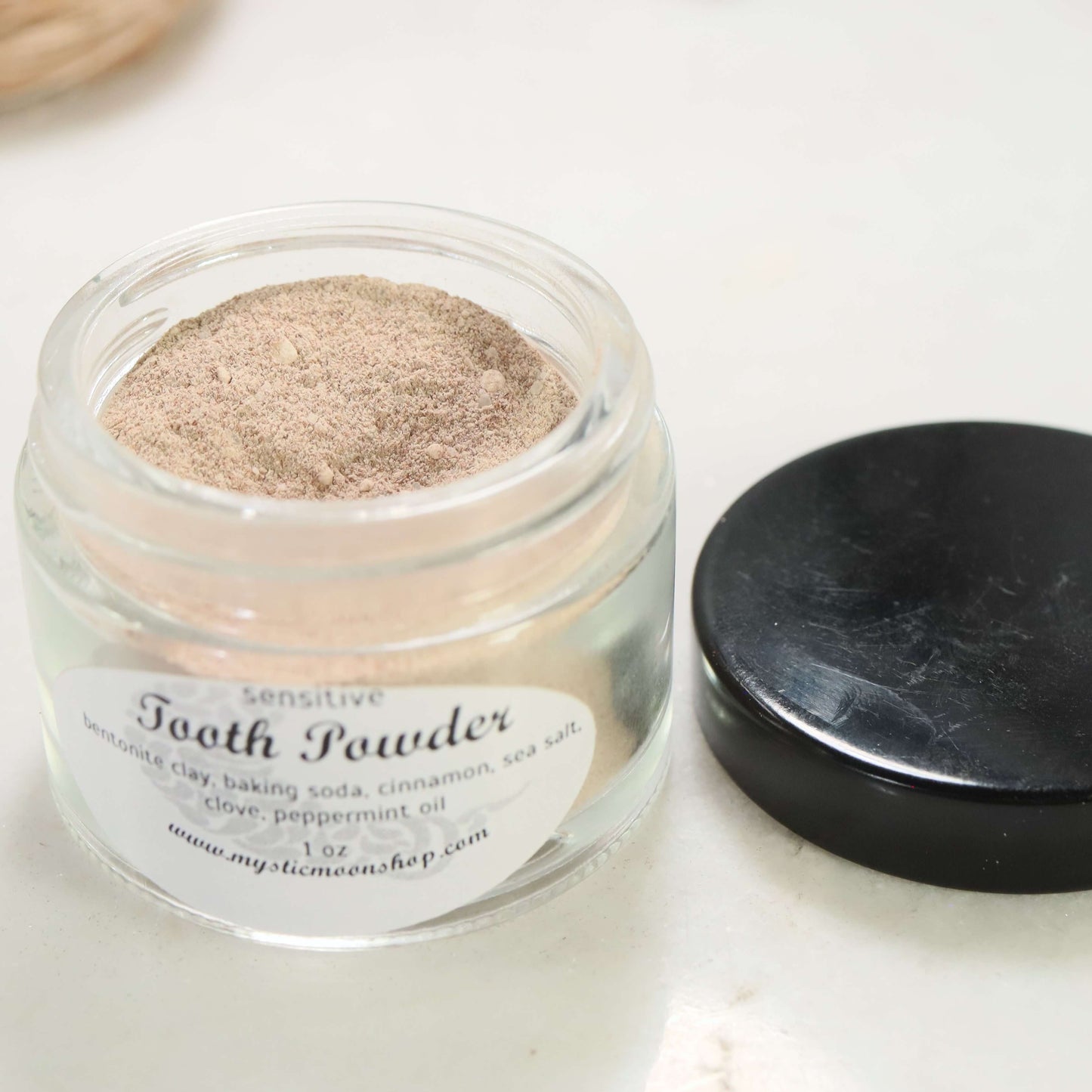 Open Jar of Sensitive Tooth Powder 