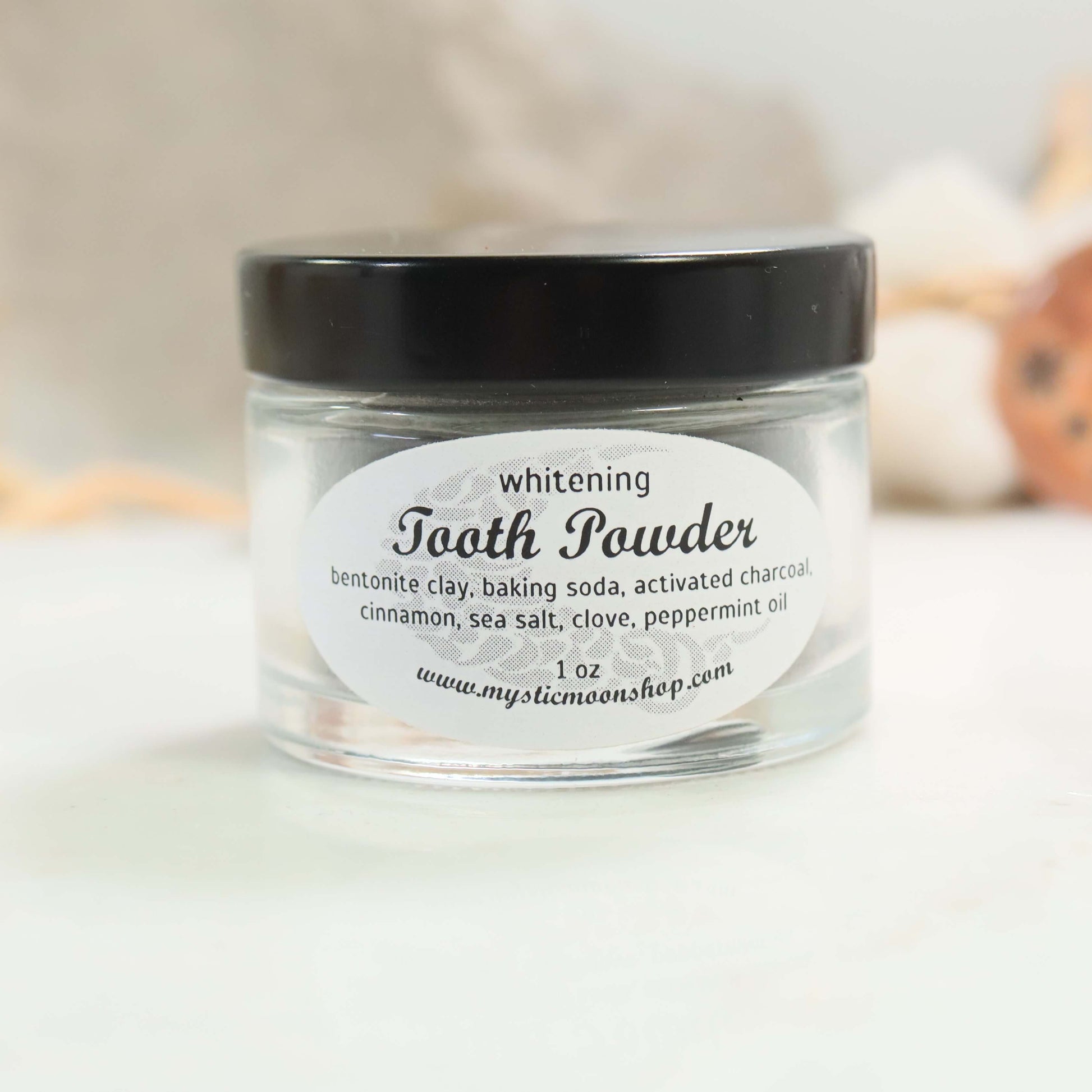front of jar whitening tooth powder 