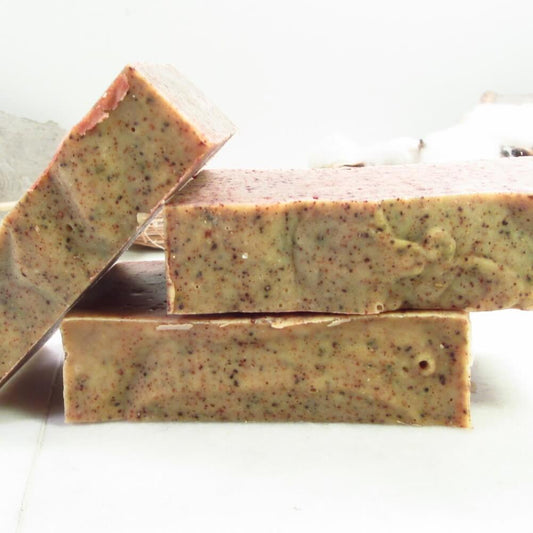 rose hip scrub soap bars side view