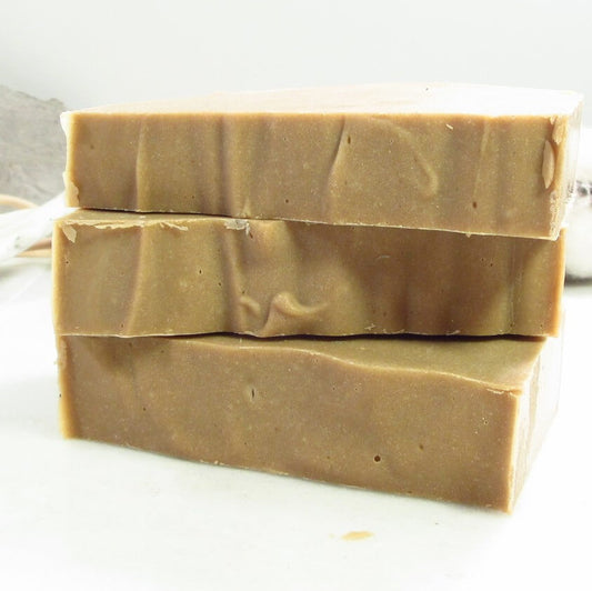 rhassoul clay soap bars on side
