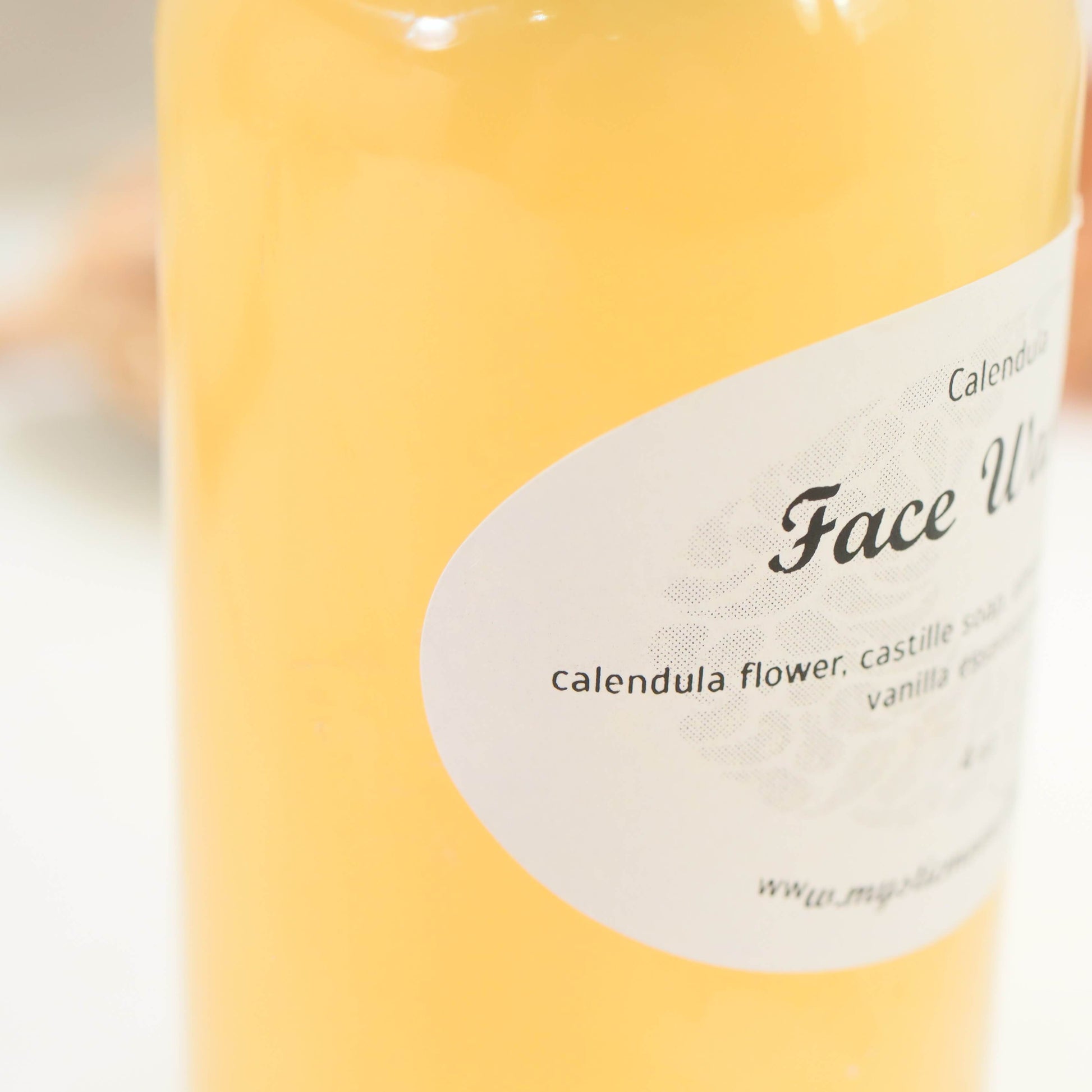 close up of calendula face cleanser