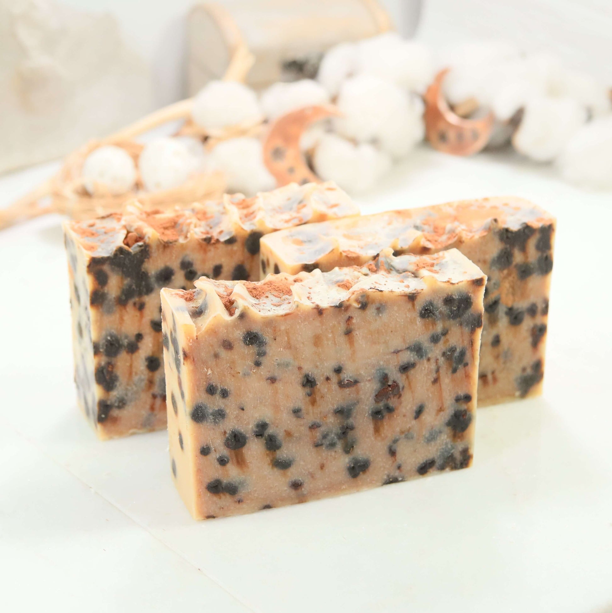mocha soap bars on side