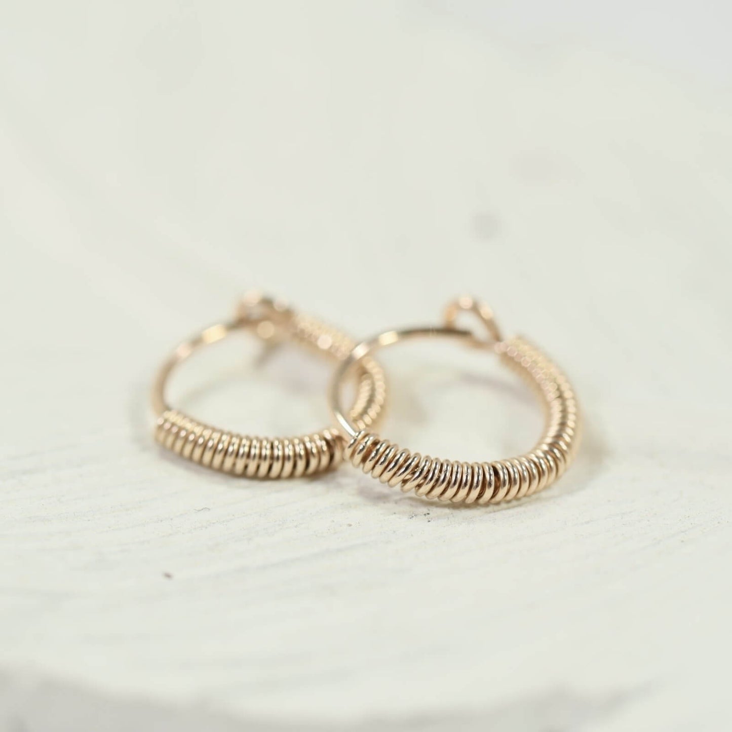 gold wrapped hoop earrings