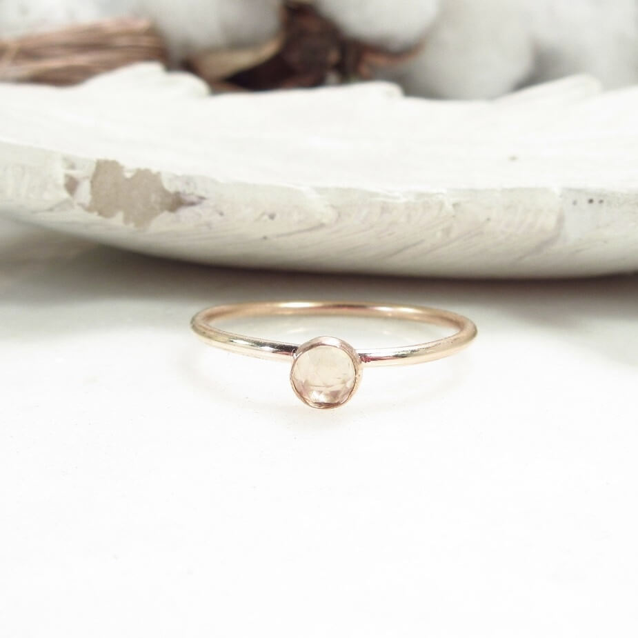 white topaz gemstone ring