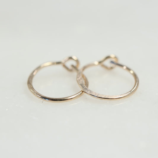 gold Hoop Earring Hammered